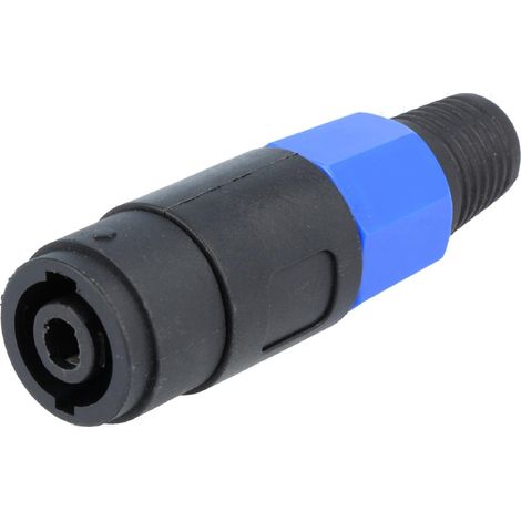 Fiche haut-parleur Male - 4 broches connecteur 4.8mm - Bleu
