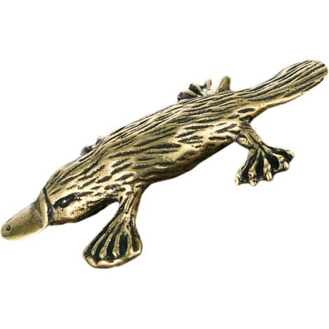 Messing Kunsthandwerksfigur Entenmaul Platyplus aus goldenem