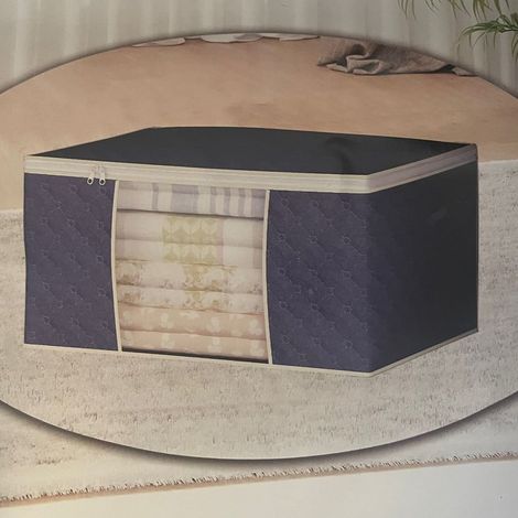 TrAdE Shop Traesio - Scatole Per Armadio Salvaspazio Per Vestiti Porta Abiti Grande 60x40x35cm Con Finestra - (1/5)
