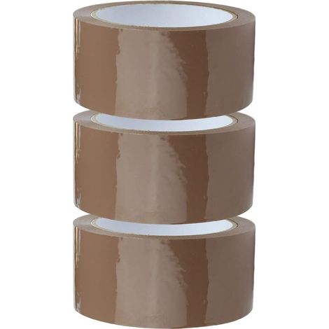 x Rouleau de Ruban Adhésif Marron 48mm x 50m Ruban Adhésif d'emballage pour des Boîtes, des Envois, Déménagement Ruban Adhésif Transparent pour Colis & Emballage (1/5)