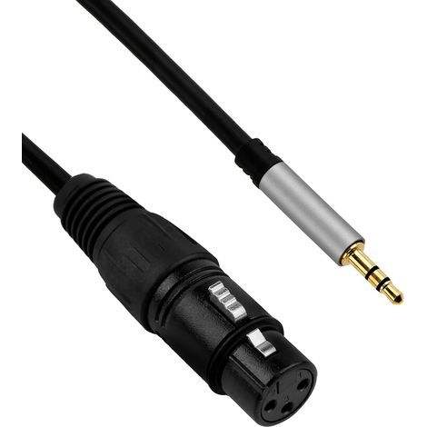 Câble XLR Jack 3.5mm, Câble de Microphone XLR vers Jack, 1 Mètre, Compatible avec Caméscopes, Appareils Photo DSLR, Enregistreurs Audio de PC (1/5)