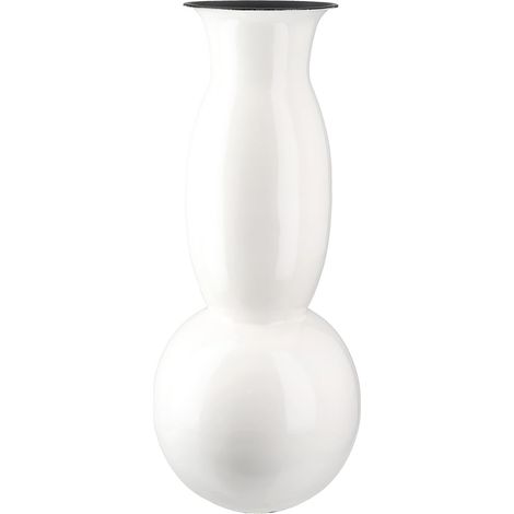 Vase Neo en Fer Blanc Brillant - Hauteur : 42 cm - Diamètre : 17 cm - Vase de Table (1/4)