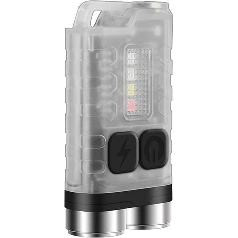Lampe de poche V3 EDC avec lumière rouge UV bleue signaux d'urgence fluorescents puissants 900 lm rechargeable mini lampe de poche porte-clés LED 10 modes IP65 étanche extrémité magnétique (1/5)