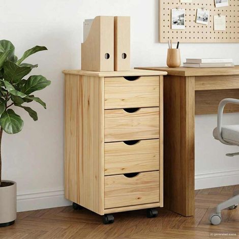 vidaXL Mobile con Ruote con ruota Marrone 65,5 x 34 x 39 cm