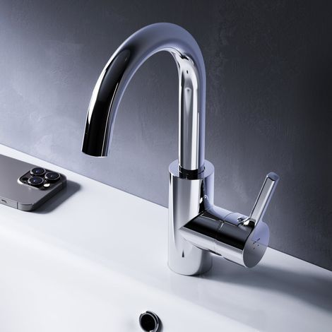 AM.PM Wasserhahn Bad Chrom Waschtischarmatur Bad Armatur Mischbatterie Waschbeckenarmatur Einhebelmischer Badezimmer (1/5)