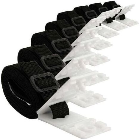 Enrouleur de bâche de piscine Kit de 8 sangles nylon 6 pieds Fixation robuste pour couvertures solaires 10 à 24 pieds Facile à installer