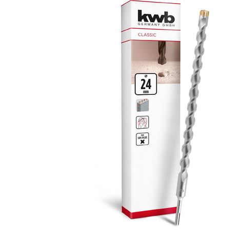 Foret SDS Plus, foret marteau SDS Plus (Ø 24 mm x 460/400 mm, avec tranchant en métal dur 4X extrêmement rapide, pour béton armé, pierre (1/5)