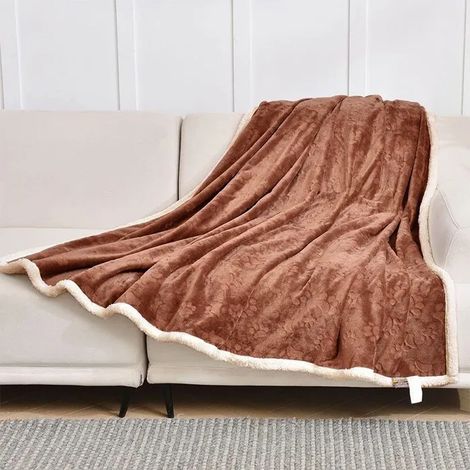 Couverture imperméable double face flanelle pour animaux, lavable durable, protège canapés lits voitures tapis, taupe, 100×70 cm (1/5)