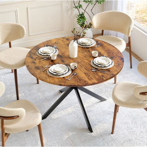 Mesa comedor redonda industrial 120 cm madera OKMYHOME (1/5)