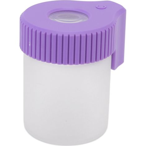 LED-Lupe, 8-fache Vergrößerung, Glasgehäuse, geruchsdicht, wasserdicht, LED-Aufbewahrungsbehälter für Tabak und Heilkräuter, Lila (1/5)