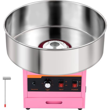 Mophorn Macchina Elettrica per Zucchero Filato 1000 W da Banco con Cassetto Rosa, Perfetta per Casa, Eventi, Compleanni e Feste, Dotata di Ciotola in Acciaio Inox da 52 cm e Misurino per Zucchero