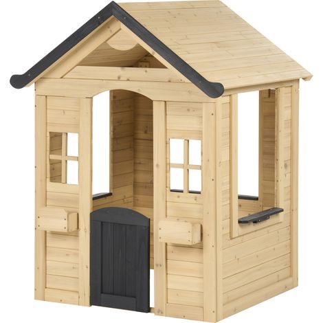 Casita de jardín casa de juegos infantil para exterior de madera marrón claro Sutera (1/5)
