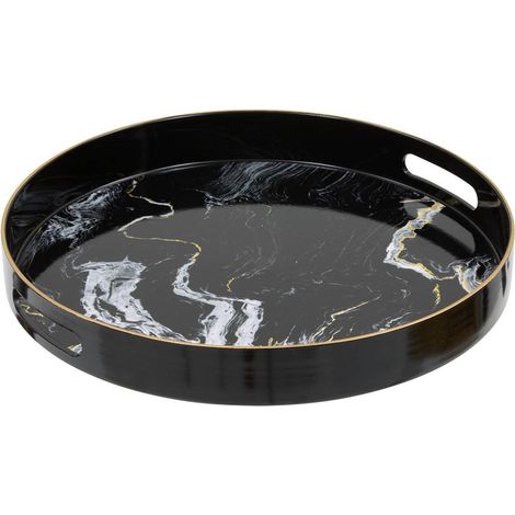 Plateau rond Milano effet marbre D32,8cm - Atmosphera créateur d'intérieur (1/4)