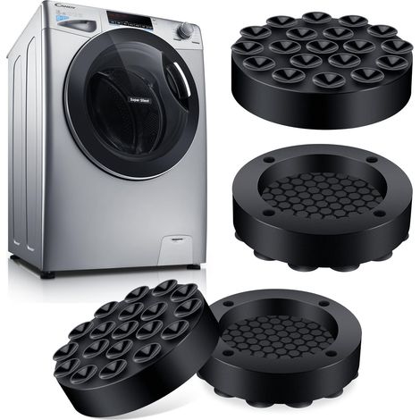 Alfombrilla antivibración universal para lavadora, 12 unidades de silicona para lavadoras, secadoras, refrigeradores y tabletas [Clase energética G]