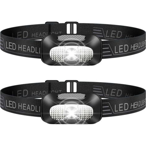 Lampe Frontale LED, 2 Pièces Léger Torche Frontale Rechargeable USB, Torches Frontales Étanche Puissante pour Camping
