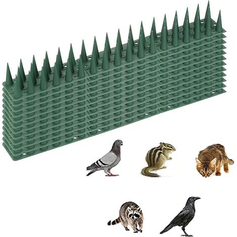 pointes anti oiseaux de mur et clôture pour chats répulsifs d'oiseaux en extérieur 12 pièces 40cm Plastique (1/5)