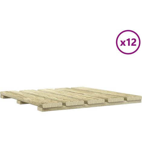 vidaXL Tile de Decking 12 uds. Verde 50 x 50 cm Pino Impregnado Verde (1/2)