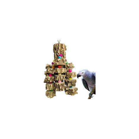 Juguetes extragrandes para loros, juguetes masticables de madera natural para aves grandes como loros grises africanos, guacamayos, cacatúas, parkiets, loros eclectus y loros amazónicos (Crezuo).