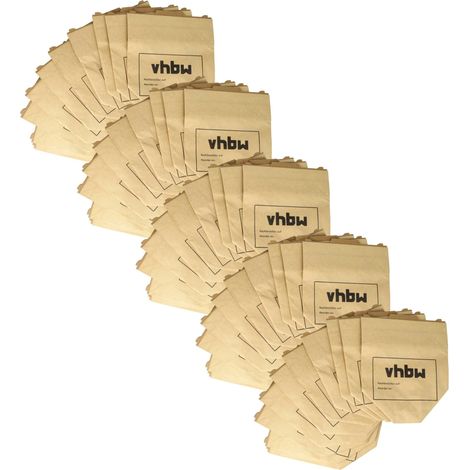 vhbw 50x sacchetto compatibile con Vorwerk folletto VK131SC aspirapolvere - in carta, 24,5cm x 20,5cm, marrone