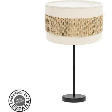 Sobremesa Mediana 1xE27 Negro Blanco Natural 63x30x30cm NICARAGUA