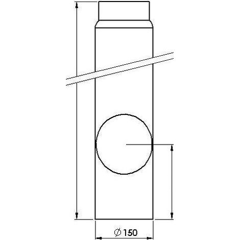 Rauchrohr 150 mm ø, 500 mm, mit Reinigungstür