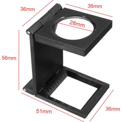 Lupa de mesa plegable 10x – Aleación de zinc y cristal óptico – Para relojería, joyería y trabajos de precisión