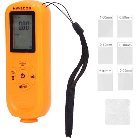 Schichtdickenmessgerät HW300S – Digitales LCD-Display mit Hintergrundbeleuchtung – Metall-/Oberflächenbehandlung – Orange