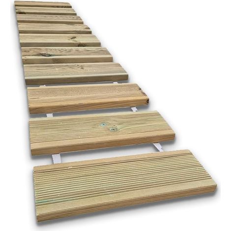 Passerella in legno per Giardino Antiscivolo, 200x50x2,7 cm
