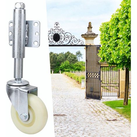 Roulette pour Portail, Roulette Support portail, Roulette Charge Lourde Portail, Roulettes pour meubles en nylon de 10,2 cm, Capacité de charge max 200 kg, pour porte de jardin, clôture de cour (1/5)