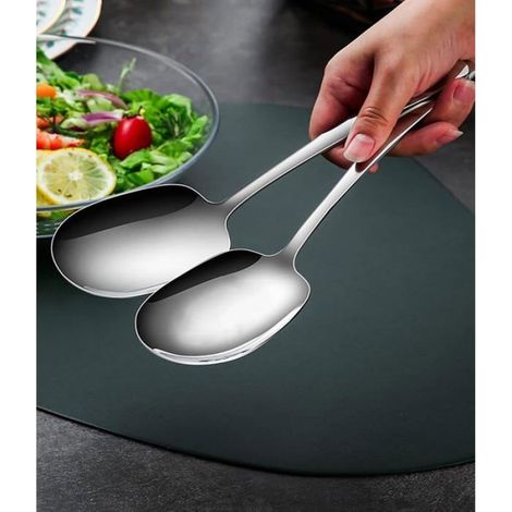 2 Pièces Grande Cuillère de Service à Long Manche Inox 29cm Soupe,Sade,Buffet,Banquet,Restaurant,Htel, (1/5)