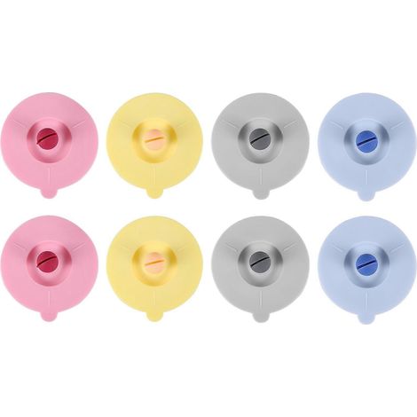 Lot de 8 couvercles extensibles en silicone pour verres, réutilisables et anti-poussière (1/5)