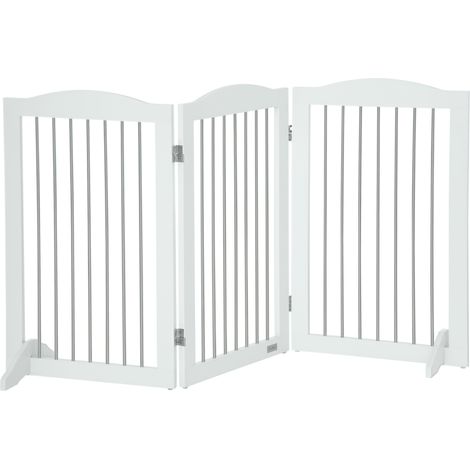Hunde-Absperrgitter, klappbar, anpassbare Form, für Hunde bis 20 kg, 154 x 80 x 30 cm, Weiß