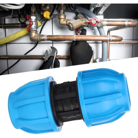 Juego de 4 conectores rectos de plástico PE para tuberías de agua, de 25 mm a 25 mm. (1/5)