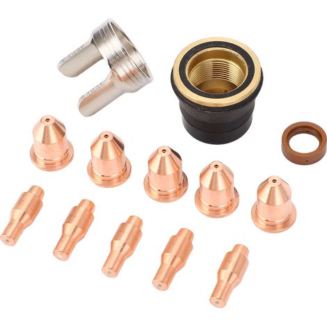 Kit de 13 consommables pour découpe plasma : buse 56811, électrode 56576 (0,9 mm), pointe 56255, compatible avec le modèle en titane 45 A de Harbor Freight. (1/5)