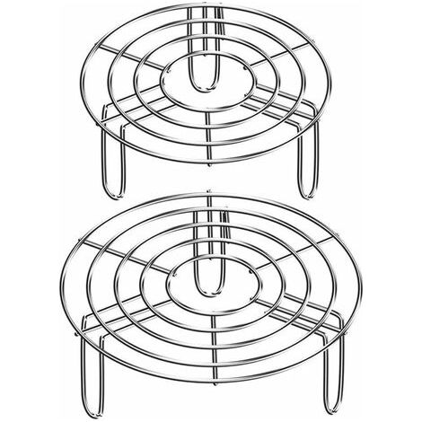 2 Pièces Support à Vapeur en Acier Inoxydable Grille de Cuisson Ronde Support pour Autocuiseur Support de Cuisson à la Vapeur Grilles de Refroidis (1/5)