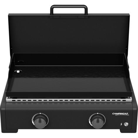 PLANCHA GAZ OTHELLO 2 L - Châssis acier - Plaque acier - Couvercle de protection (1/5)