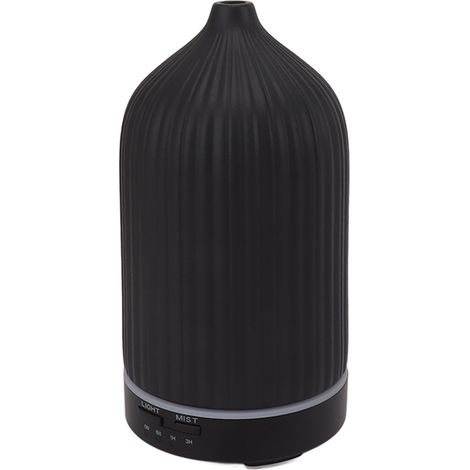 Keramik-Luftbefeuchter mit Ultraschallfunktion, automatischer Abschaltung, 7-farbiger LED-Beleuchtung, Aromafunktion, 110–240 V, schwarzer EU-Stecker (1/5)