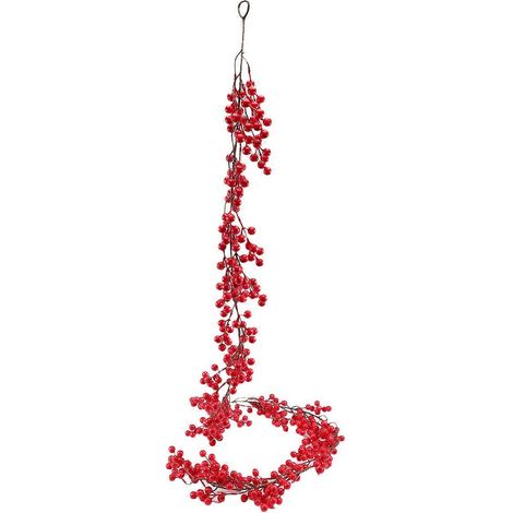 Guirlande artificielle de Noël à baies rouges de 1,95 m (6,39 pi) pour la décoration de Noël (1/5)