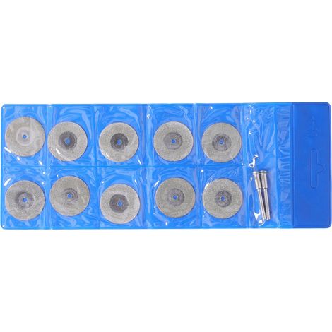 Lot de 10 disques de coupe diamantés fins avec tige, meule de ponçage ronde pour bois, métal et pierre, 30 mm / 1,2 po (1/5)
