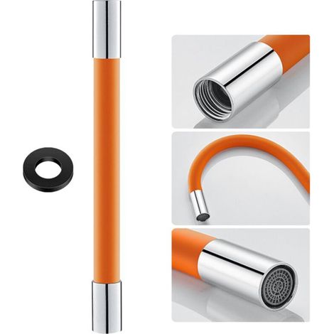Tuyau d'extension flexible en silicone avec joint étanche et douchette à 360° pour robinet. (1/5)