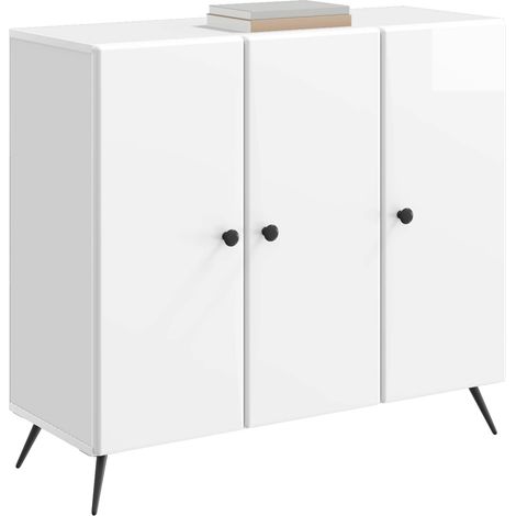 Maison Exclusive - Credenza Bianco Lucido 89 x 34,5 x 80 cm Legno ingegnerizzato