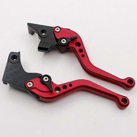 Convient pour la moto GS310R G310GS, accessoire de poignée de frein, de klaxon, d'embrayage et de chariot en alliage d'aluminium modifié (tige courte rouge) (1/5)