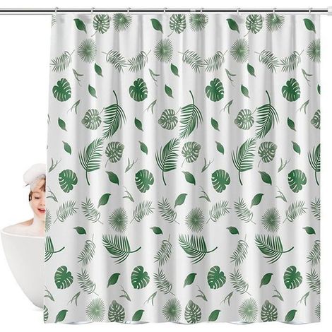 Cortina de ducha TuseRxln, cortinas de baño, cortina de ducha impermeable con estampado, ancho 120180 cm, dobladillo con peso, PEVA