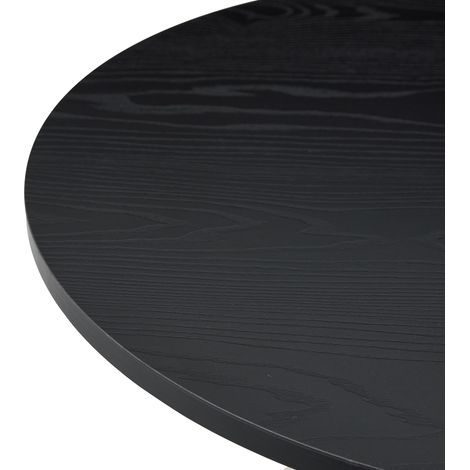 Ensemble 2 tables basses coniques avec plateau mélaminé effet bois noir et pieds métalliques crème (1/5)