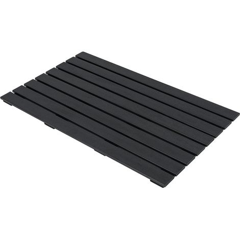 Bodenelement für Solardusche WPC Bodenplatte für Gartendusche 100 x 60 x 2,5 cm Schwarz