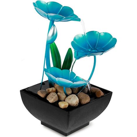 Meditationsbrunnen mit Blumen, Mini-Wasserfall-Brunnendekorationen