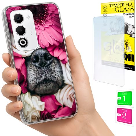 Funda para Oppo A5 5G con foto, cubierta trasera con gráficos de perro + cristal 9H (1/5)