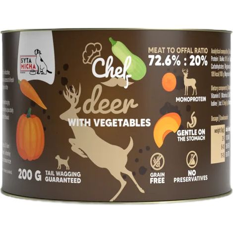 Comida húmeda para perros adultos Syta Micha chef Mono Ciervo Vegetales 200g