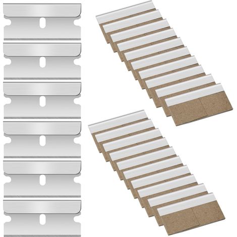 20 pièces Lame Grattoir de Rechange, Grattoir Vitre, Grattoir Vitrocéramique, Racloir, Racloir Vitrocéramique, Métal Lames Rechange Pour Grattoir, Avec emballage indépendant,40 20 mm (1/5)