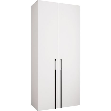 Armario Hartford 569, Blanco, 246x110x42cm, Puertas de armario: Con bisagras, Número de estantes: 8 (1/5)